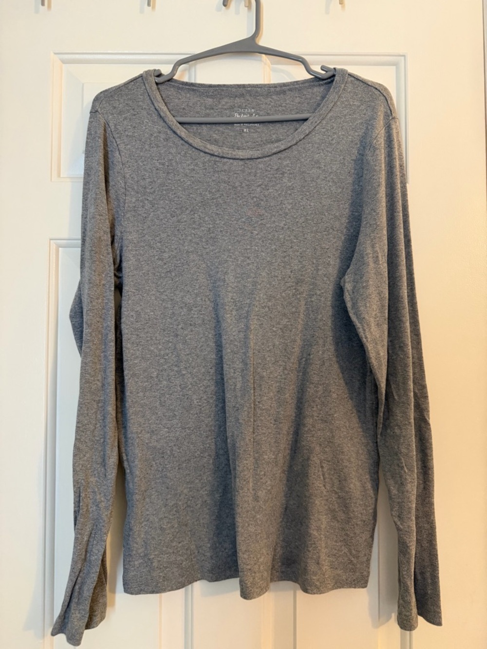 J. Crew Olive Gray Crew Neck Long Sleeve Tee